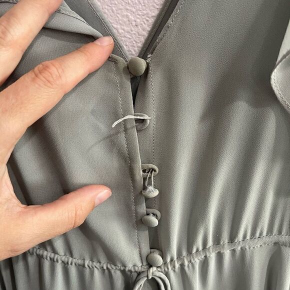Jenny Yoo Collection Cassie Mineral Green Gray Dress Sz 8 - Picture 8 of 10